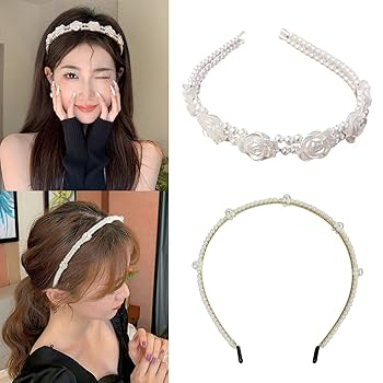 ハンドメイド AAAA級ビジューデザインパールカチューシャ♥️ 6dh004hc-08.jpg